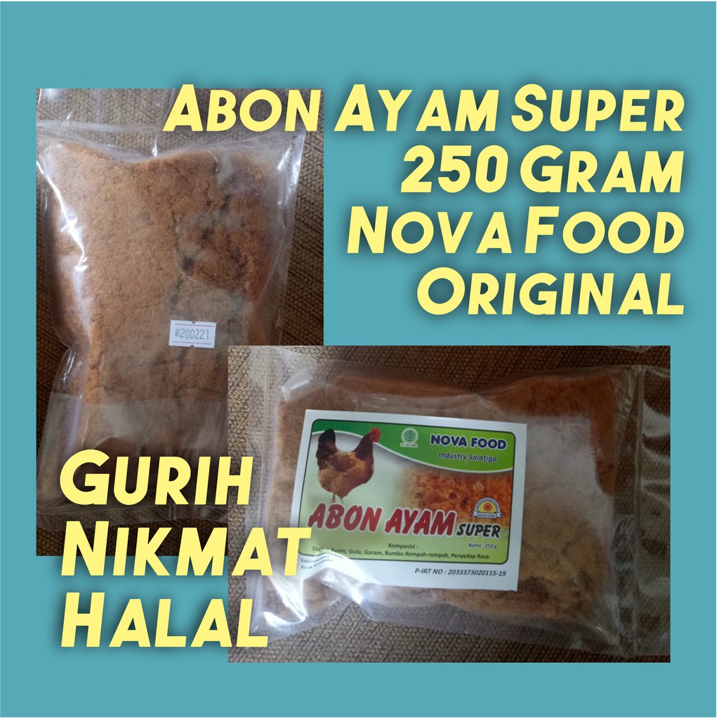 

Abon Ayam Super Nova 250 Gram Rasa Original / Pedas