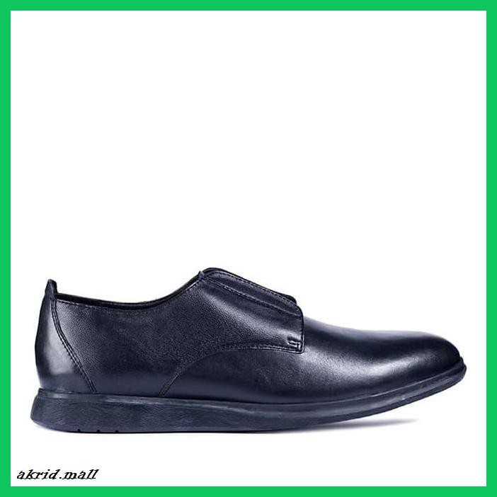 srefaolpria- ftale - kelvin black/sepatu kantor loafers slip on formal kulit murah - hitam, 44