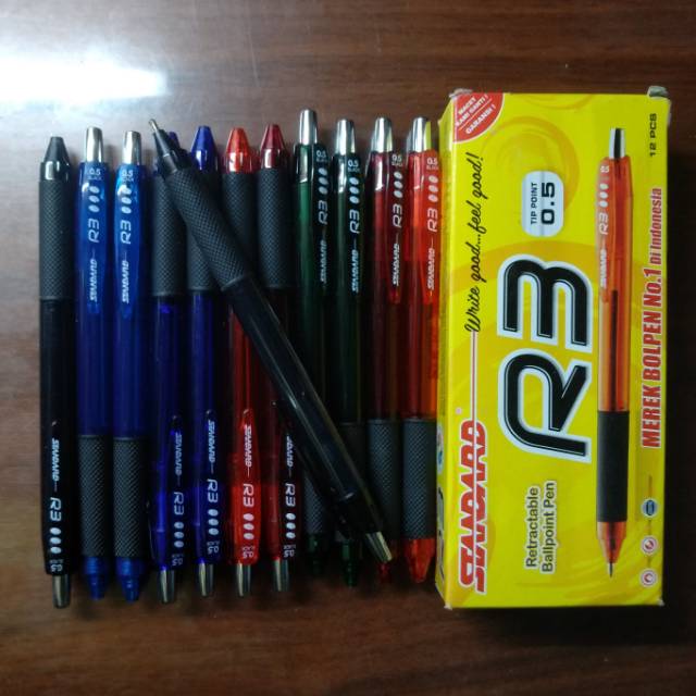 

Pulpen StandarD R3 0.5 Hitam Semi Gel Eceran Per lusin
