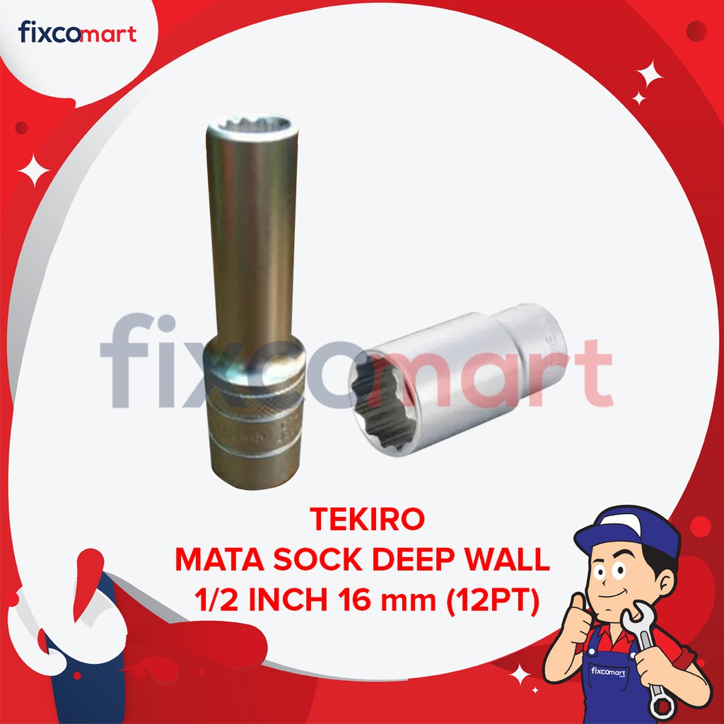 Tekiro Mata Sock Deep Wall 1/2 Inch 16 Mm (12Pt)