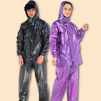 Jas Hujan Setelan Pria Wanita Dewasa Polkadot Stelan Plevia Premium Ke73