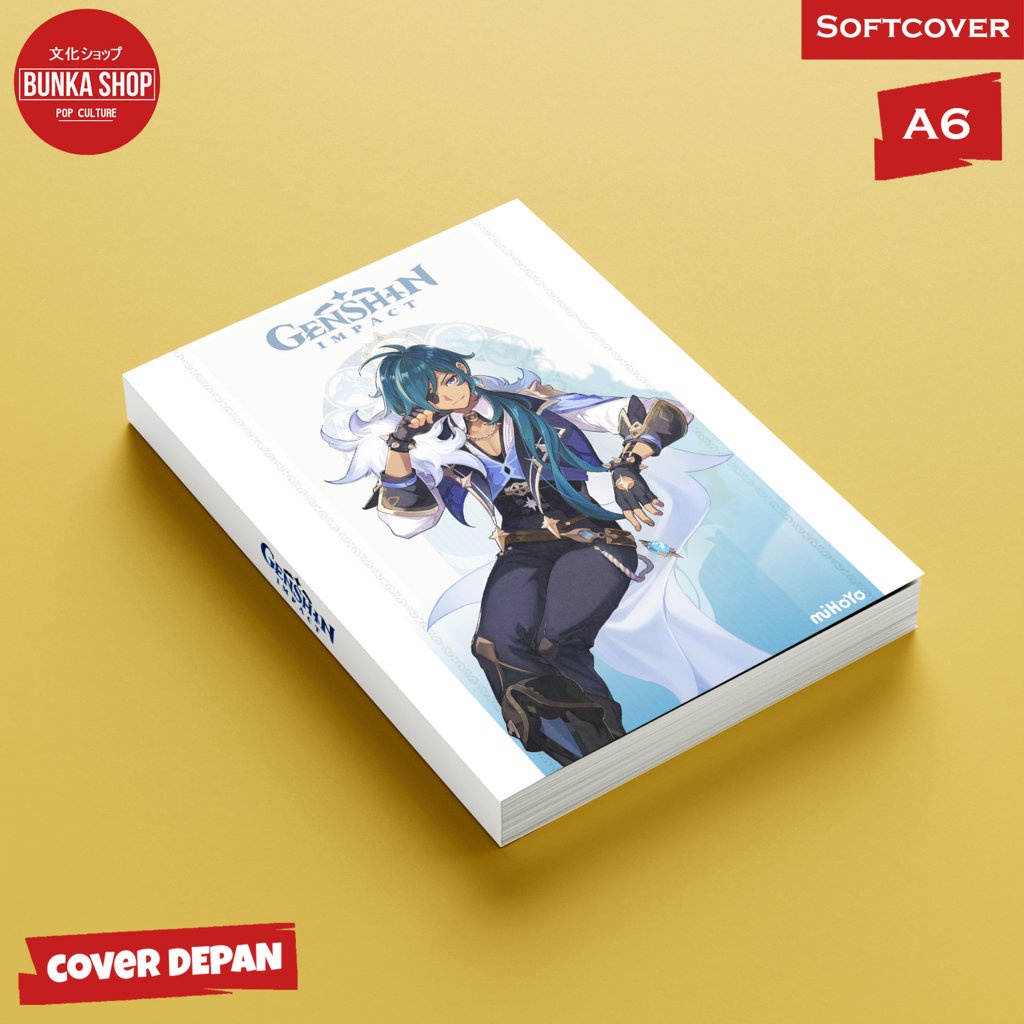 

Pocket Note Game Genshin Impact Kaeya Softcover A6 Buku Tulis Catatan Notes Agenda Planner
