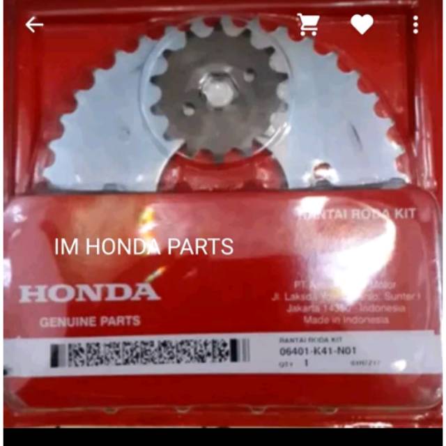 Gir set rantai roda Honda Suprafit new Revo 100 lama original