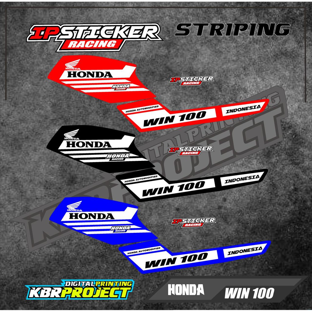 (cod) stiker motor - striping HONDA WIN 100  - motor HONDA - motor - WIN - sticker variasi - Racing