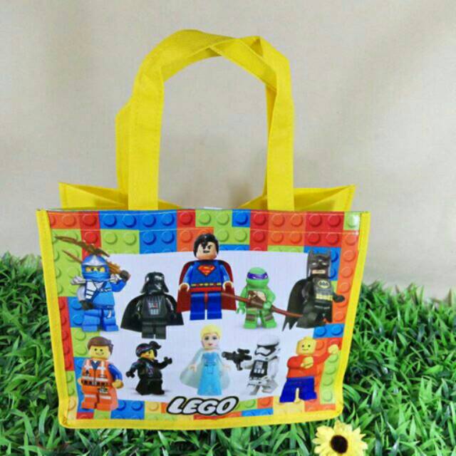 Tas Ultah Lego Tas Souvenir  Ulang Tahun Lego Goodie Bag Ultah Game Lego Superman Friends Ninja Go