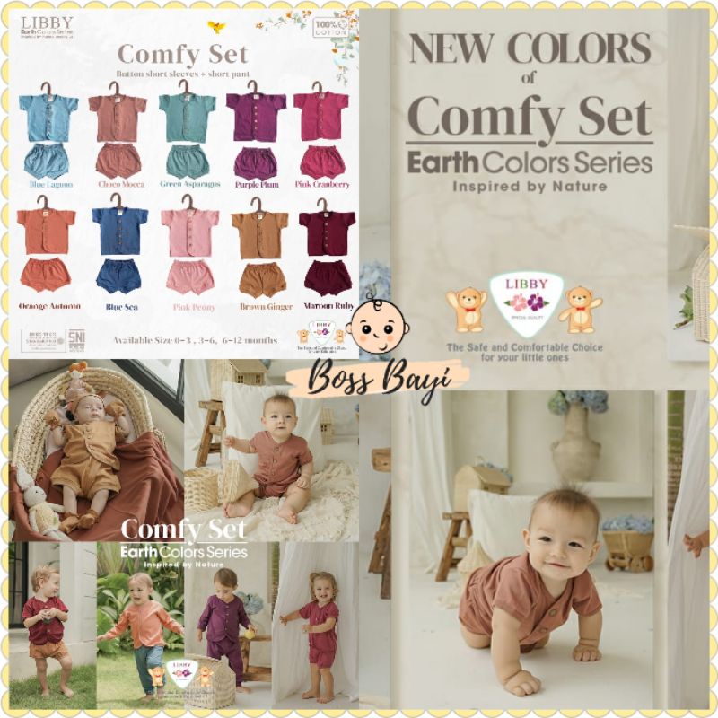 LIBBY EARTH SERIES - COMFY SET Setelan Kancing Depan PENDEK