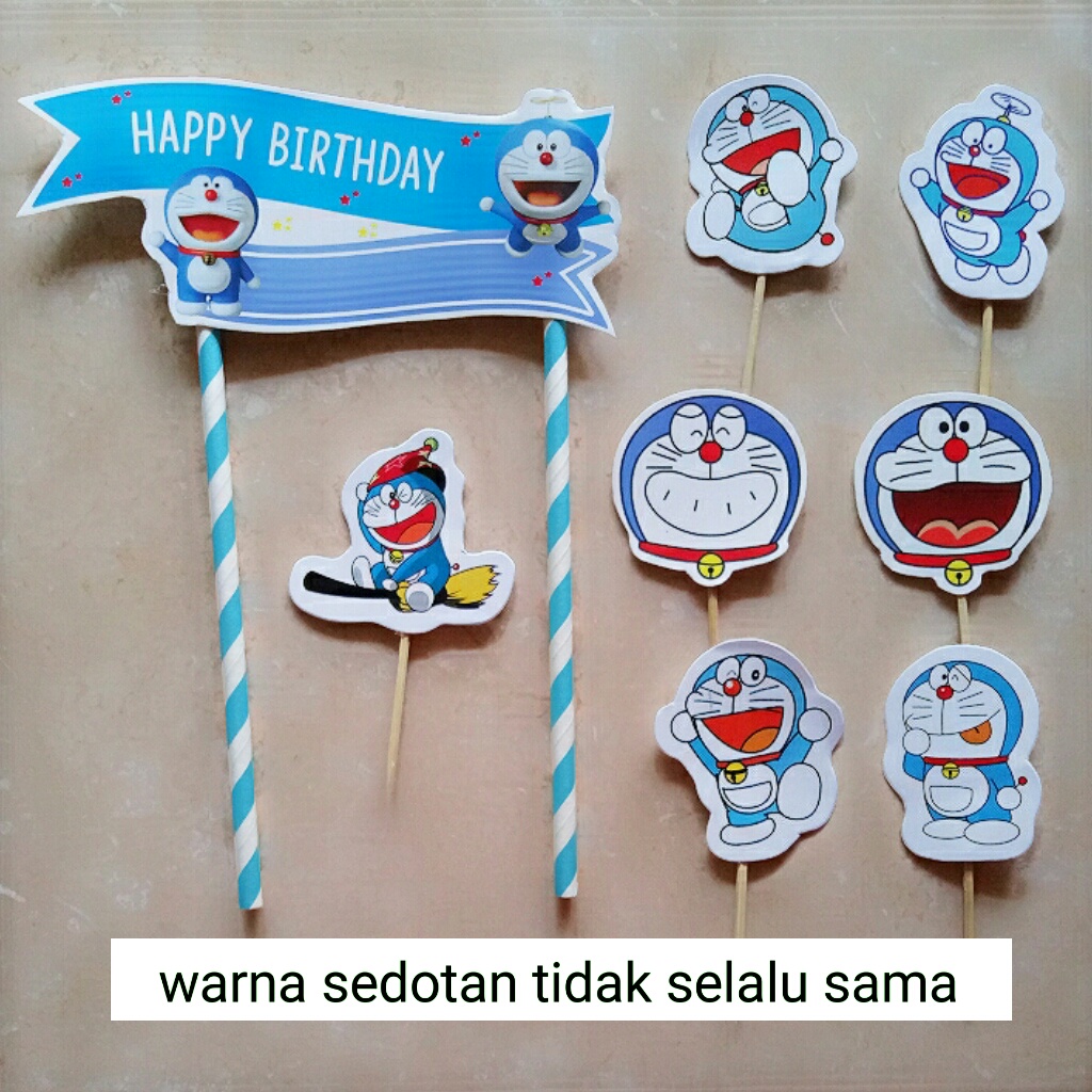cake topper hiasan kue ulang tahun satu set karakter Doraemon DORAEMON