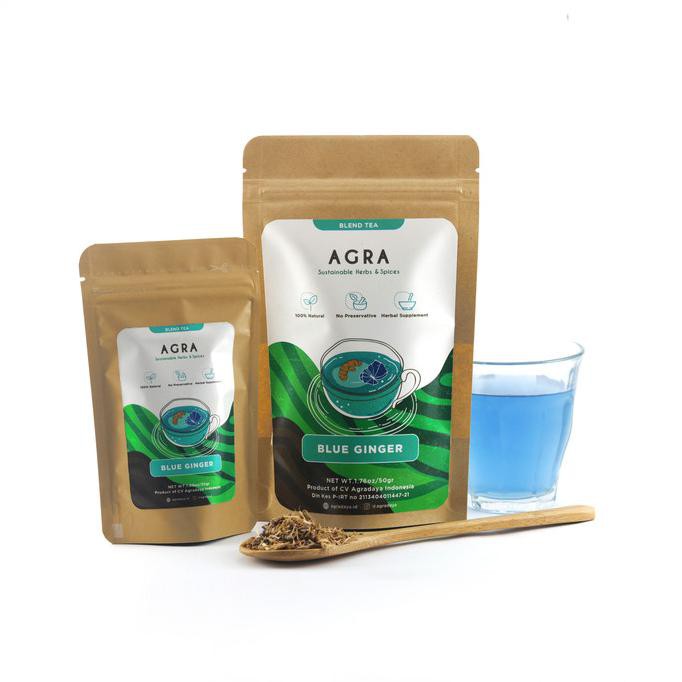 

Agra Blue Ginger (Teh Rempah Jahe Bunga Telang) - 50 gram NEW