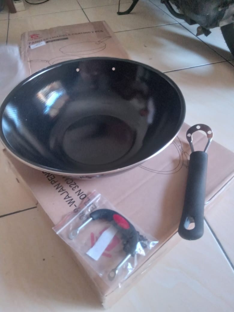 Gm Bear Wajan Teflon Gagang Merah 32cm 1069-wajan Penggorengan Teflon 32cm
