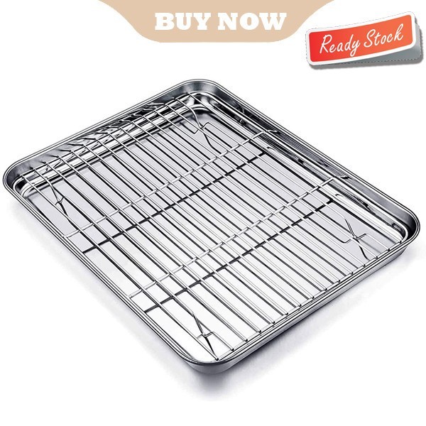 Heavy Duty Baking pan Nampan Stainless 27x21 PLUS FREE Cooling wire ST