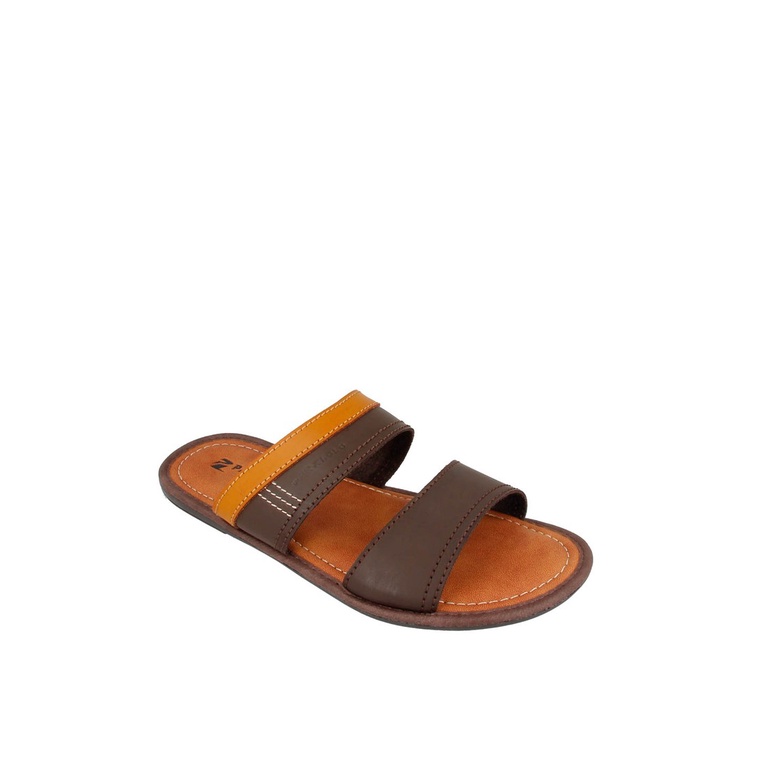 SANDAL SLIDE PAKALOLO PRIA ORIGINAL CASUAL KULIT ASLI COKLAT PB52