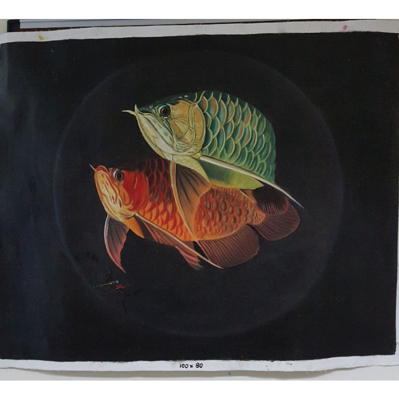 Lukisan kanvas ikan Arwana 033 BC
