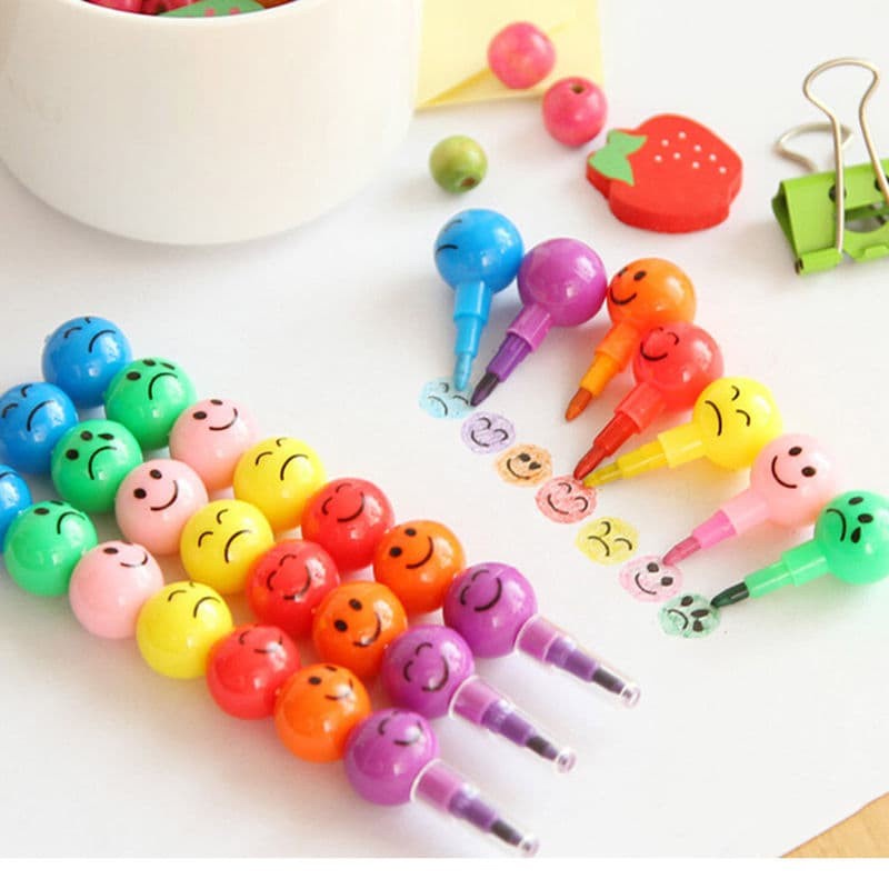 7 Colors Smiley Crayon S