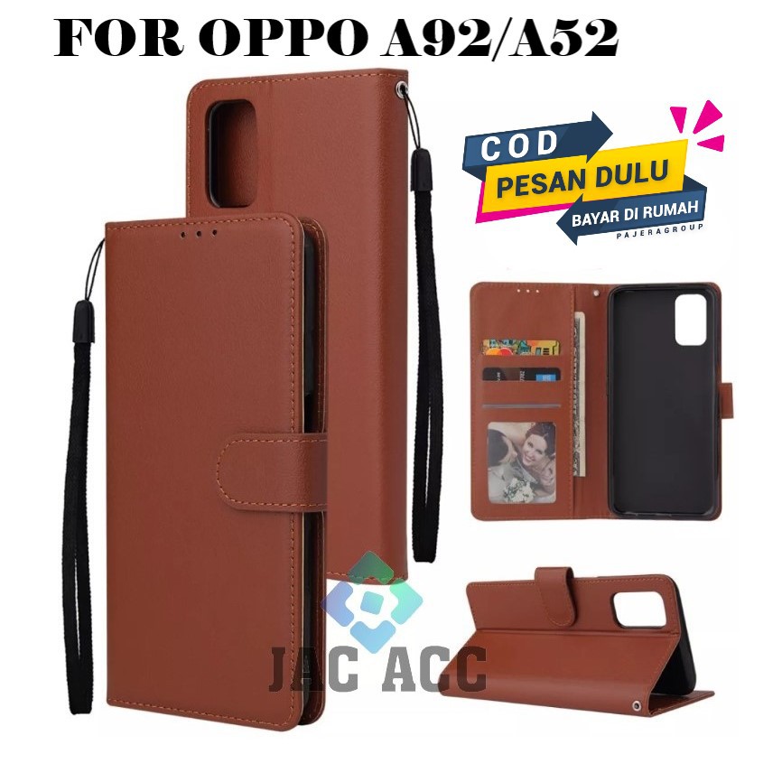 DOMPET HP UNTUK OPPO A92/A52 2020 LEATHER FLIP CASE OPPO A92/A52