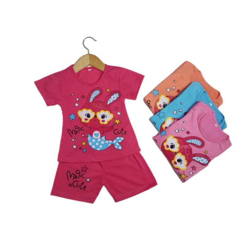 SETELAN BAJU ANAK PEREMPUAN REJECT MOTIF MAGIC MERMAID 2-6 TAHUN