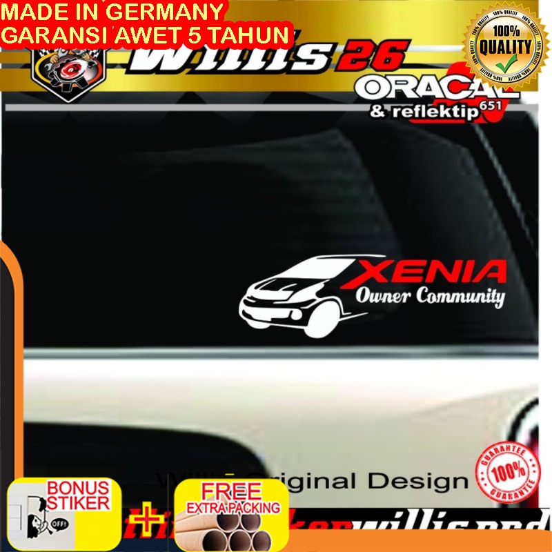 Murah Stiker Mobil Xenia Owner Comunity untuk club kaca mobil belakang Keren