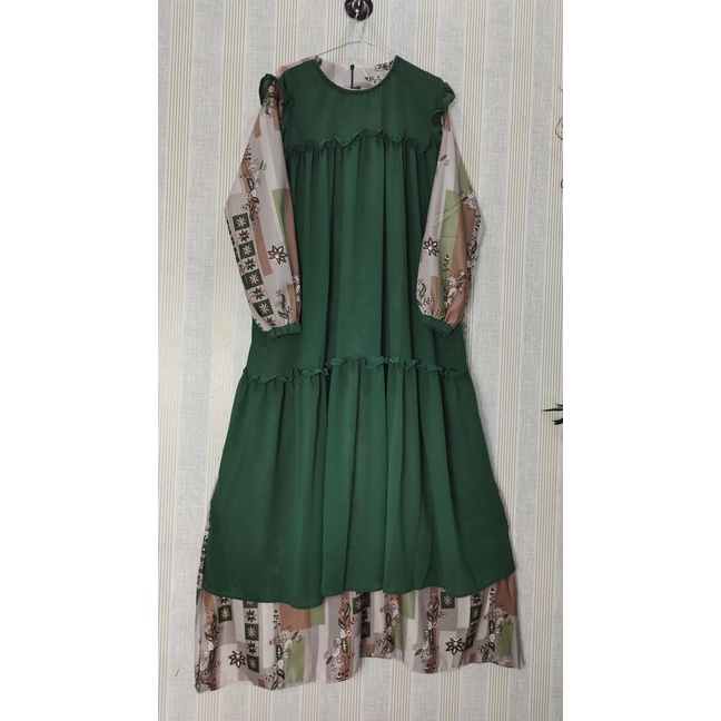 Gamis diorsilk ataya dress syari busana muslim kilap motif mix ceruty babydoll airin airis