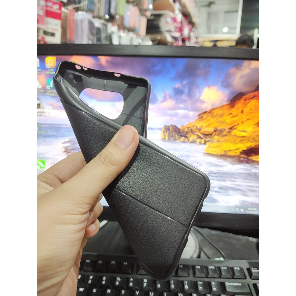 AutoFokus Xiaomi Poco X3 6.67 inchi Leather Soft Case AUTOFOCUS Motif Kulit Jeruk