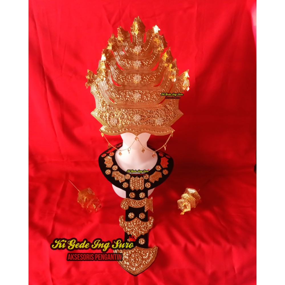 Set Mahkota Pengantin Wanita Bulang Adat Mandailing Tapanuli Selatan/ Medan Sumatera Utara/ Sunting