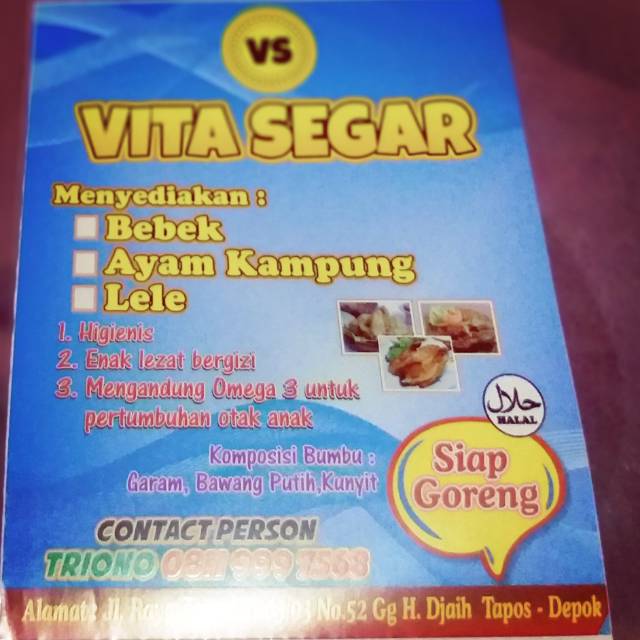 

Vita segar menyediakan produk siap goreng