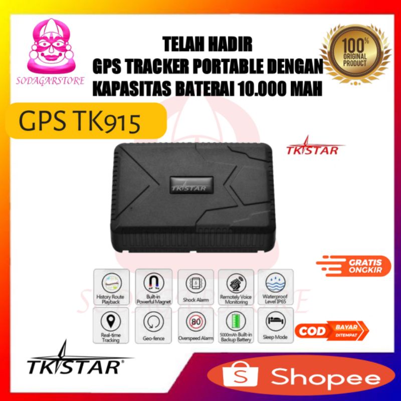 RB GPS TRACKER TKSTAR TK915 Portable GPS PELACAK GPS MOBIL/MOTOR 10000mAh
