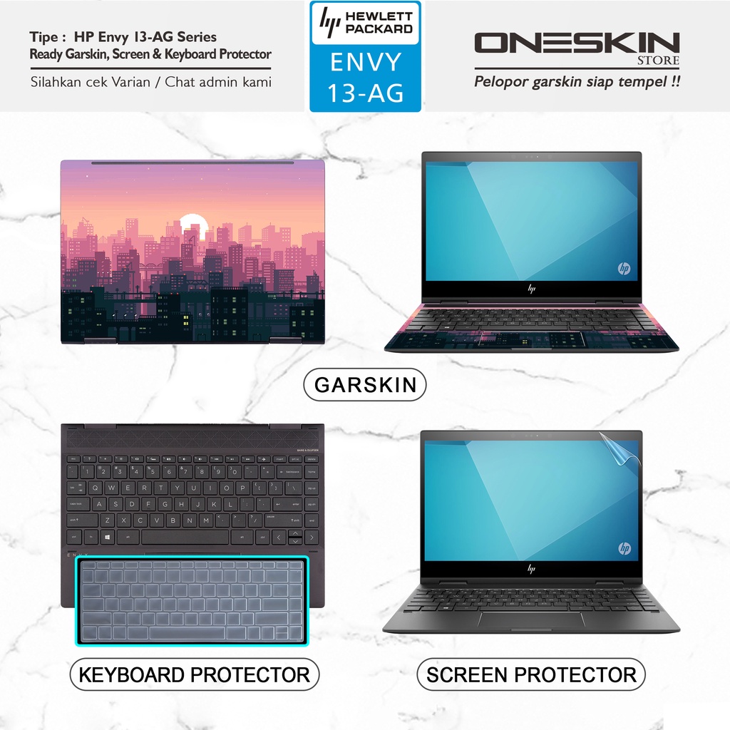 Garskin Sticker Laptop Pelindung Keyboard Screen Protector HP Envy x360 13-ag ag0022au ag0023au Doff