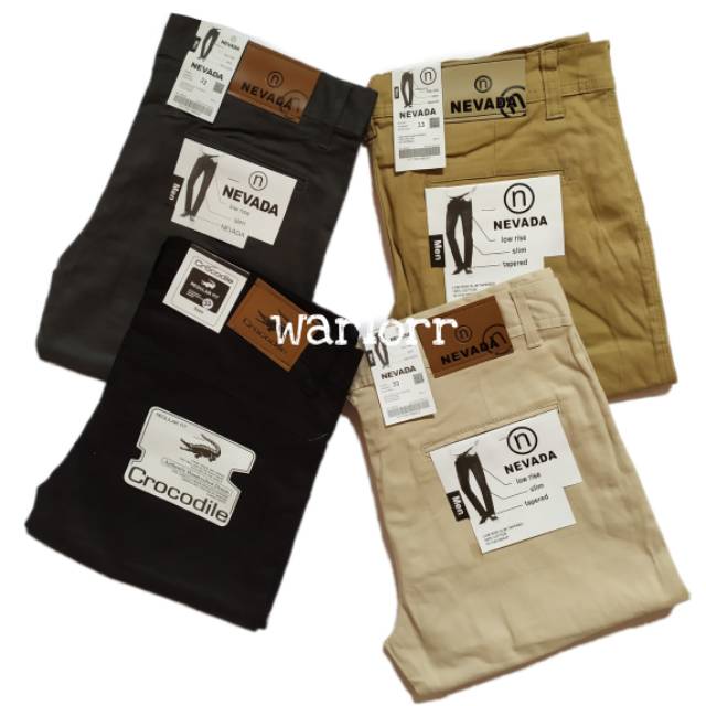 CELANA CHINO Panjang pria Slimfit KERJAHARIAN Santai Casual Formal Hitam Abu Cream Mocca Size 27-38