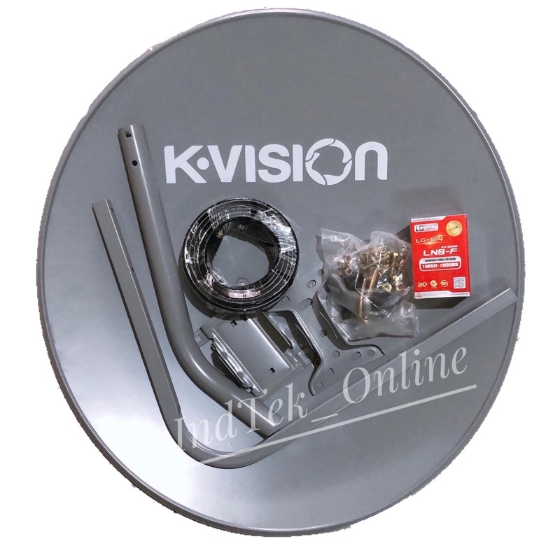 Dish ODU SET Parabola K-VISION Ku Band Offset Komplit Kabel + LNB Ku Band