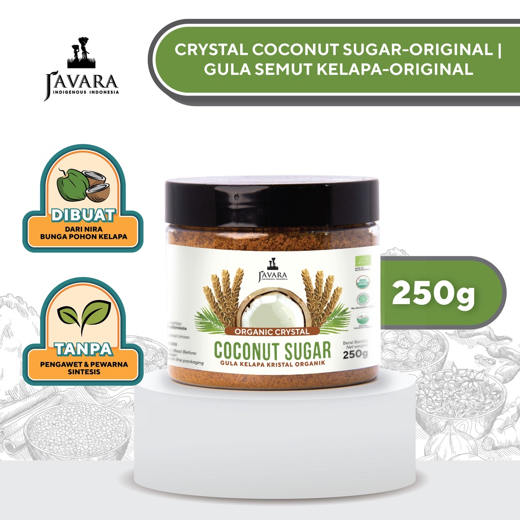 

Javara Gula Bubuk Kelapa Organik - Natural | Javara Organic Coconut Crystal Sugar - Natural 250g PET