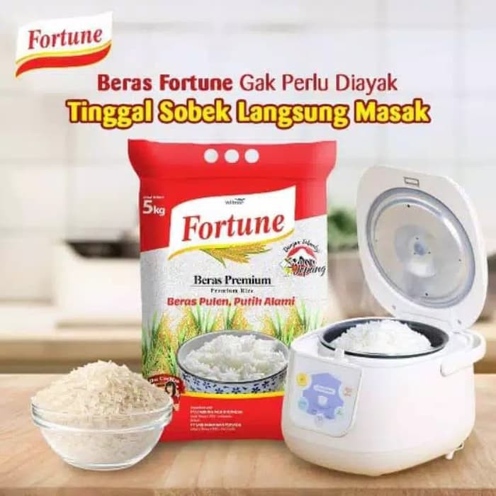 

Beras Fortune Putih Premium Punel Lezat Premium 5 KG 5kg Packing Aman