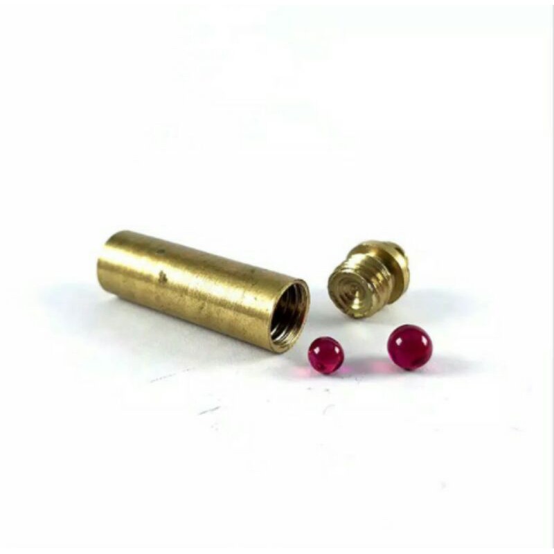 Batu Akik Delima Merah Sepasang Dan Liontin Kuningan