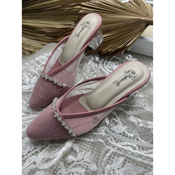 sepatu Rafaizoutfit sepatu wanita annesha dustypink tinggi 5cm kaca