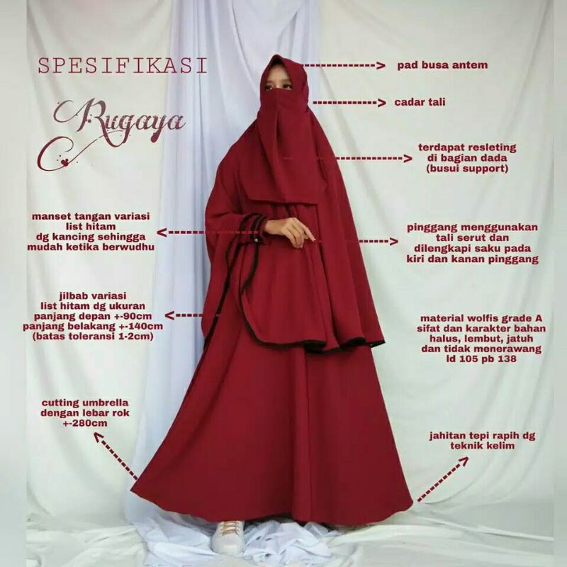 Promo Cuci Gudang Set Gamis Syari Cadar Exclusive