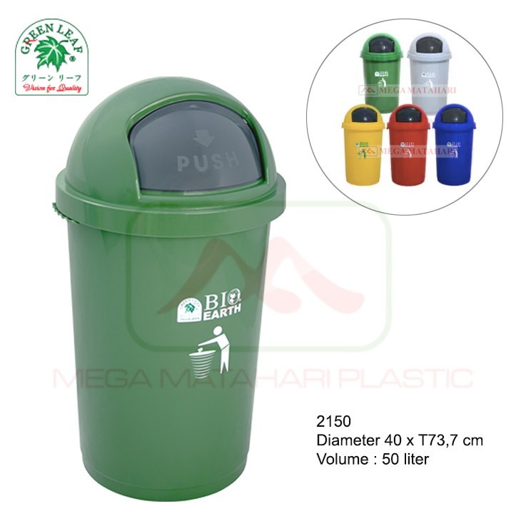 Tempat Sampah Injak Green Leaf Bulat 50 Ltr (2150)