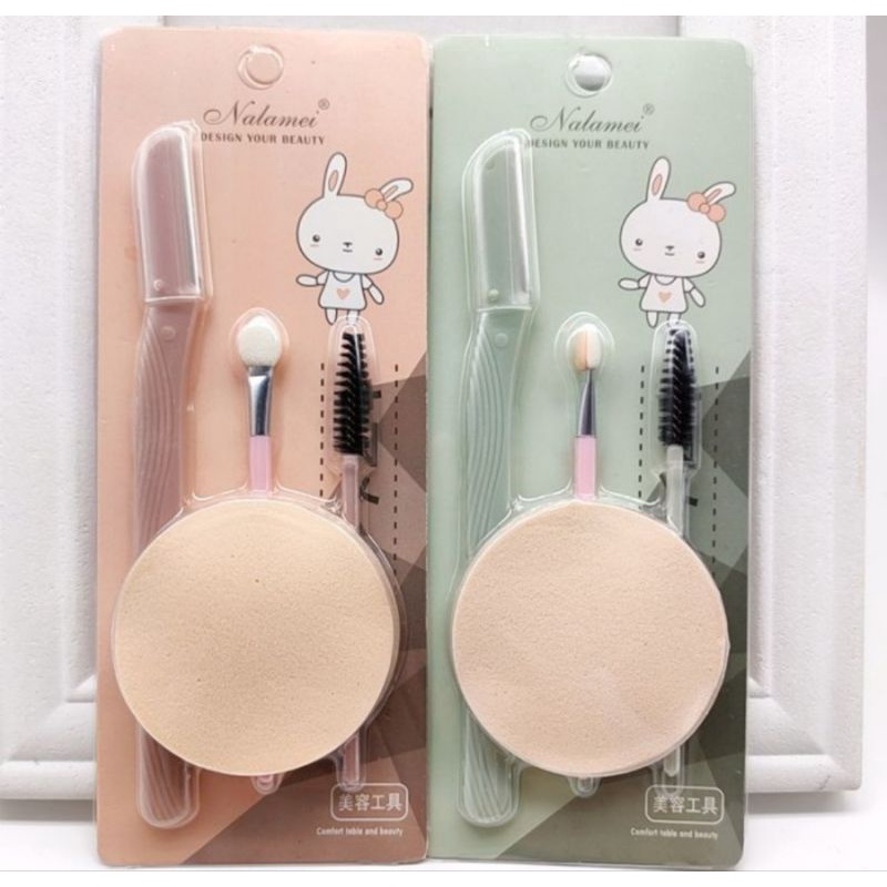 Set 4 in 1 Cukuran Eyelash Spon Wajah