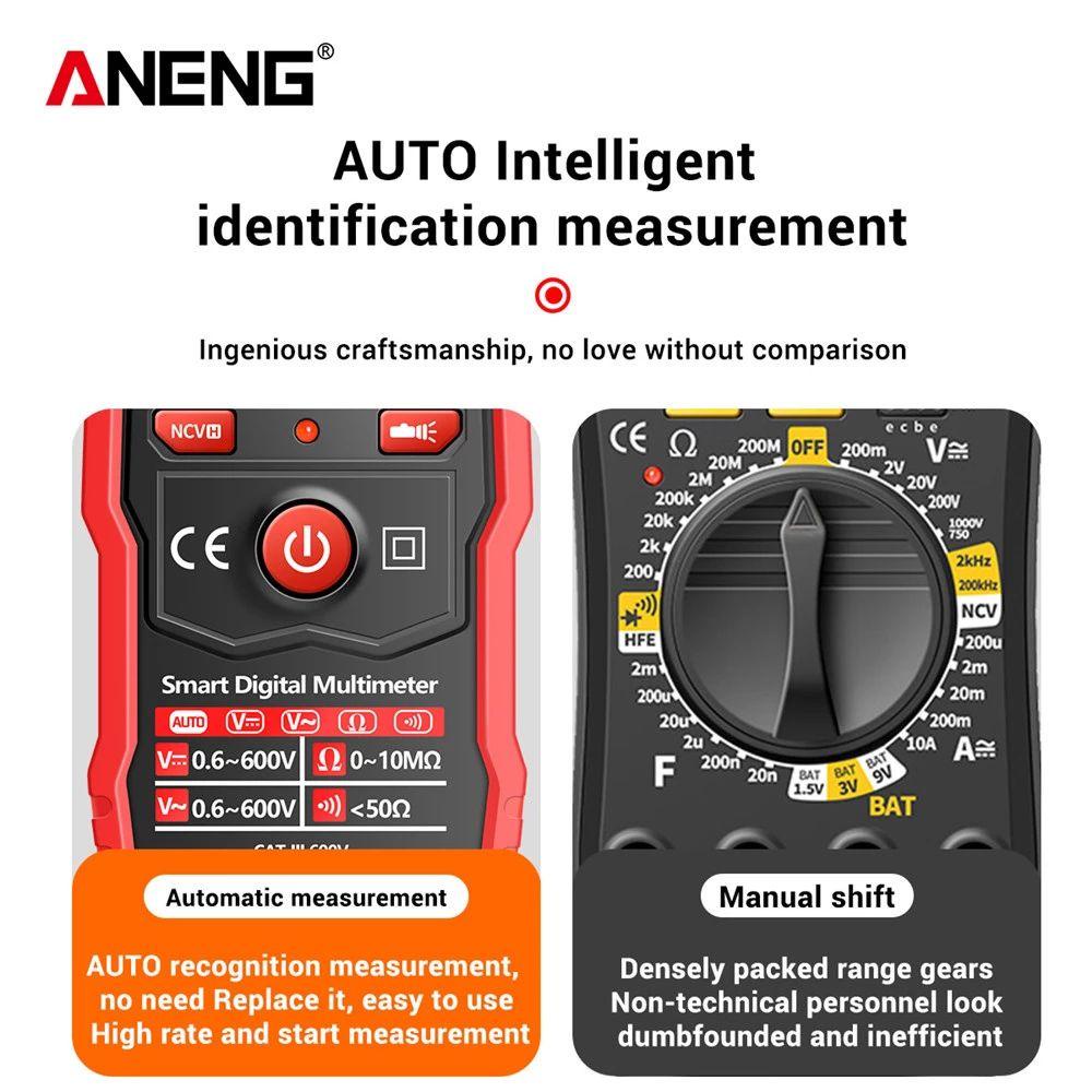 Solighter Digital Smart Multimeter Presisi Tinggi 1999hitungan AC/DC Digital Profesional Meter