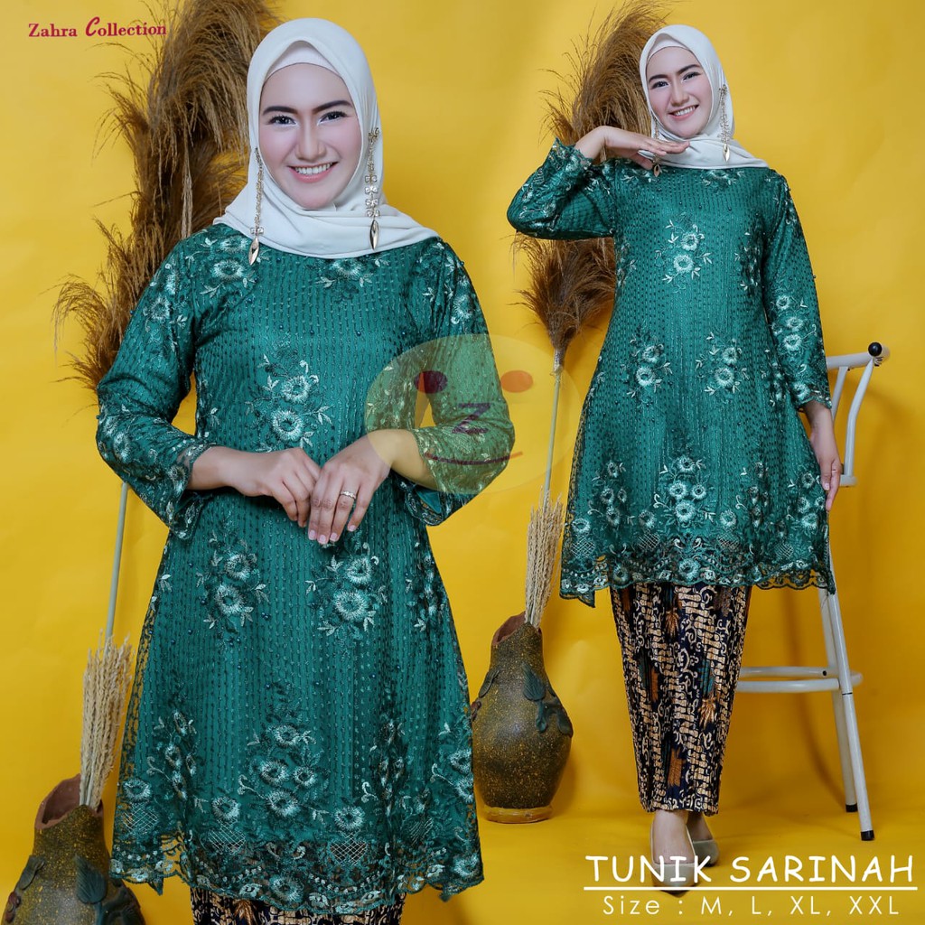 SET TUNIK TULLE BORDIR SARINAH / SET TUNIK PESTA