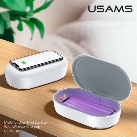 USAMS US-ZB138 MINI UV STERILIZER BOX STERIL + WIRELESS CHARGER 10W
