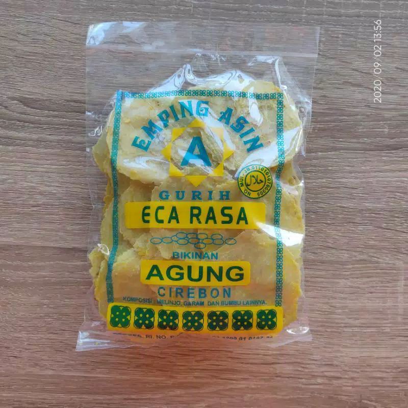 

Emping Mentah Asin Gurih Berat - 200 Gram Khas Cirebon
