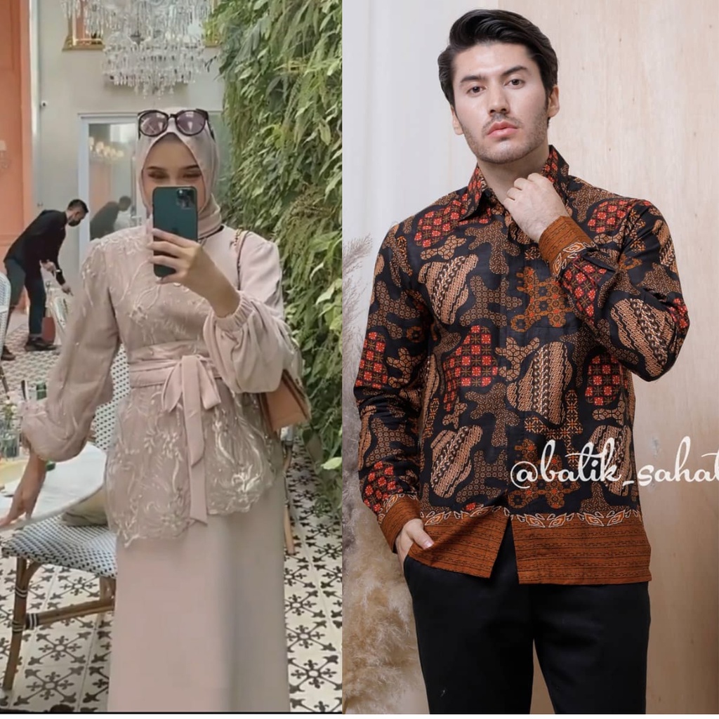 COUPLE PASANGAN JUMBO READY SARIMBIT BATIK COUPLE GAMIS RADIKA - BAJU COUPLE KONDANGAN KEKINIAN - DRESS PESTA KONDANGAN