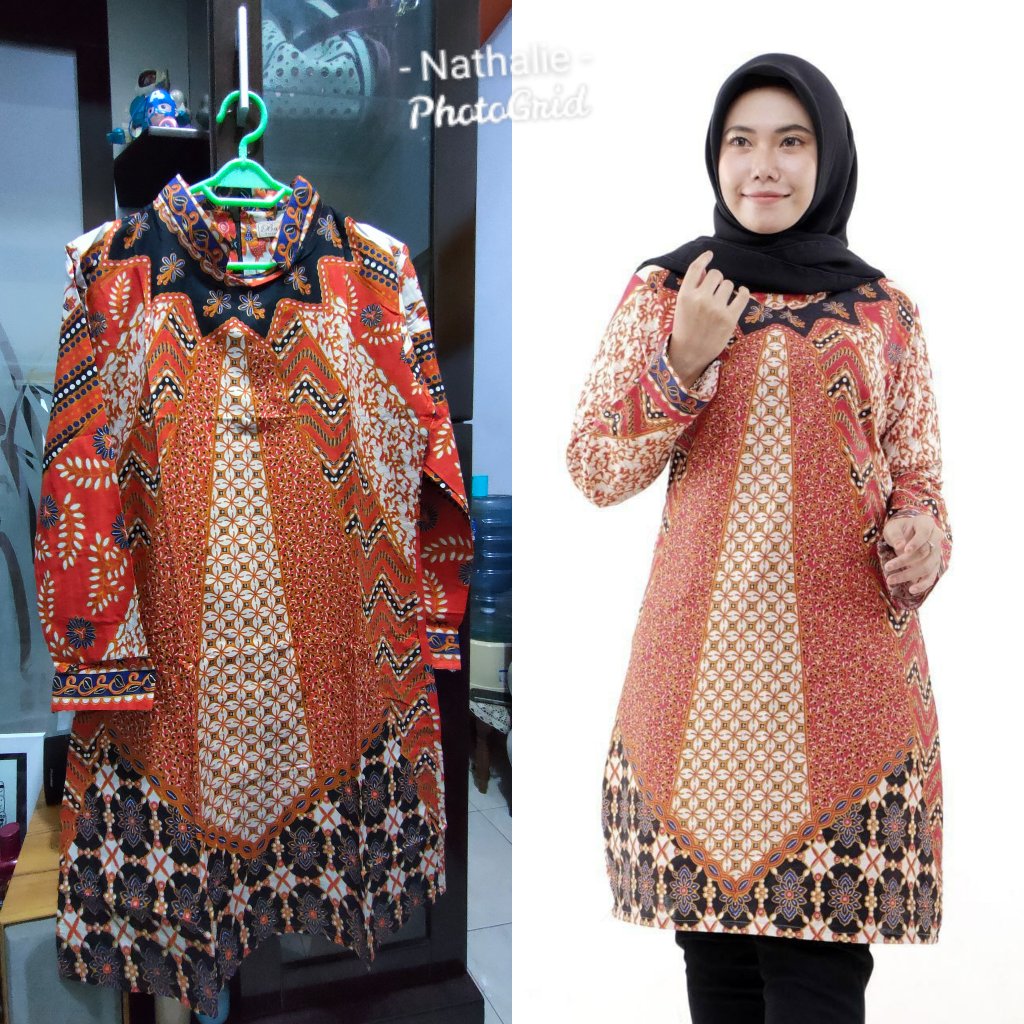 Terlaris Serut Genes Jelita Tunic Navbor Yelbor Whitbor Creambor Tunik Batik Modern Hrb030 Dolbi Dob
