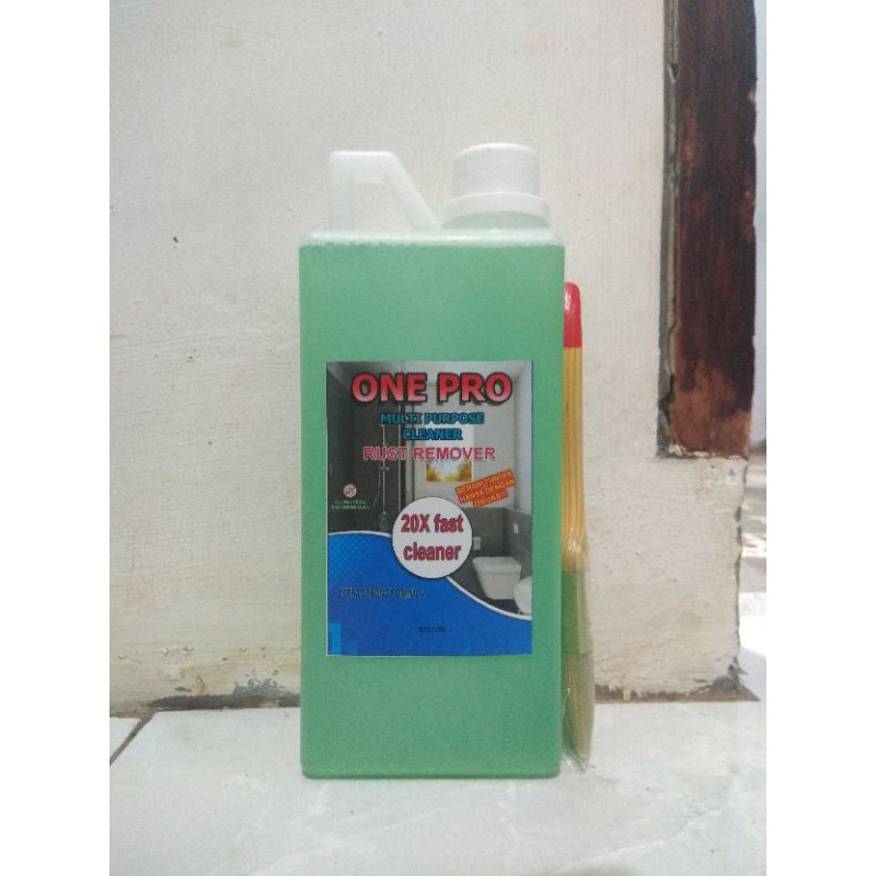 PEMBERSIH KERAK DAN NODA KERAMIK TOILET WASTAFEL STAINLESS STEEL BESI KACA PLASTIK ONE PRO 1 LITER