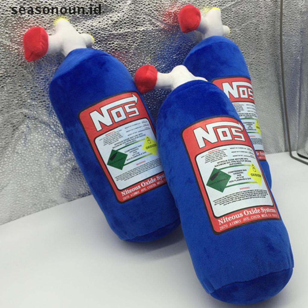 Bantal Sandaran Kepala Bentuk Botol NOS Nitrous Oxide Bahan Plush Untuk Dekorasi Mobil