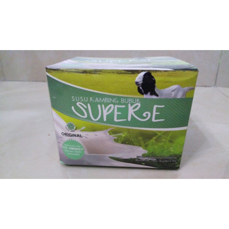

PROMO MURAH SUSU KAMBING BUBUK SUPER E 1 BOX ISI 10 SACHET