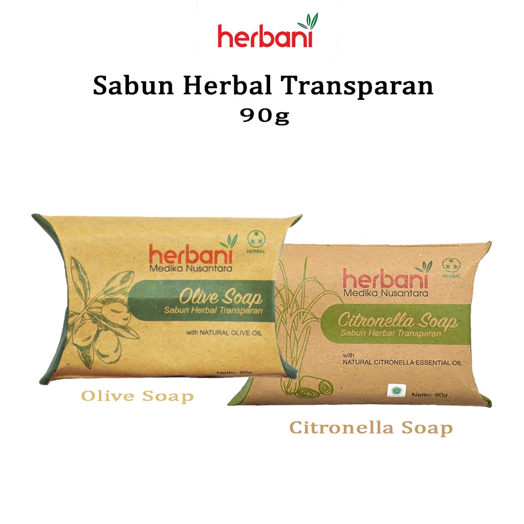 Sabun Herbal Transparant Herbani Citronella Olive Oil Soap 90g