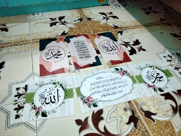 Wooden Projects Kaligrafi Hiasan Pajangan Dinding Rumah Lafadz Allah Muhammad Nordic Series - Nab