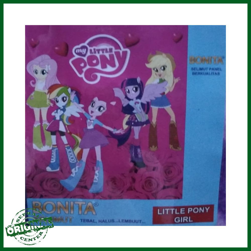 SELIMUT BONITA LITTLE PONY GIRL BLANKET PINK MAWAR KUDA PONI LOVE HATI