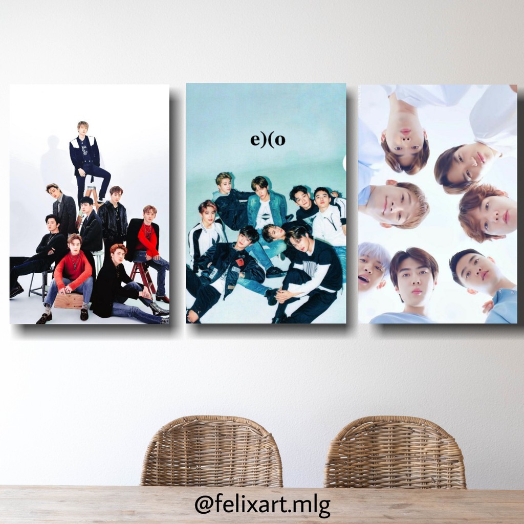Hiasan Dinding Poster Exo Frame Kayu Aesthetic Wall Decor Exo 05 06 07 Shopee Indonesia