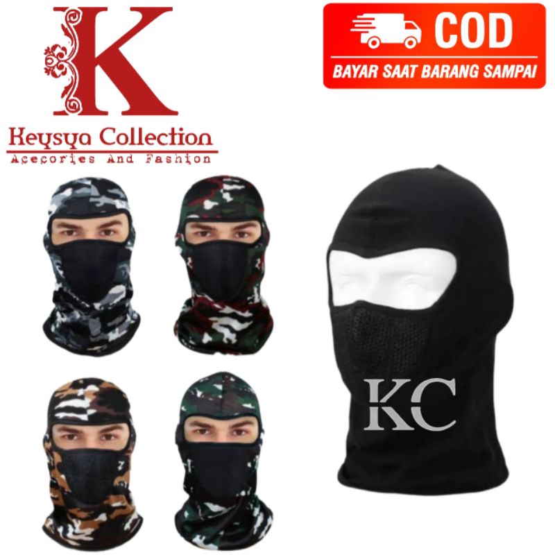 masker ninja hitam polos/ masker motor