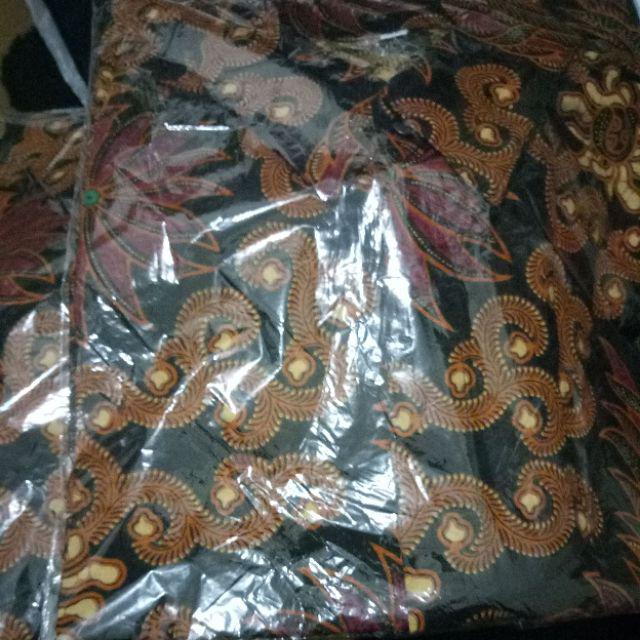Kemeja Batik Pria Modern Motif Ulat Sogan Sragam M L Xl